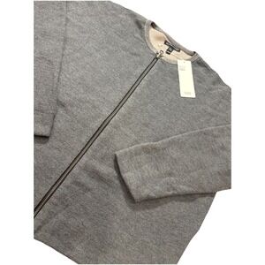Eileen Fisher Peruvian Organic Cotton Knit Cardigan Zip Up Sweater Women's SMALL